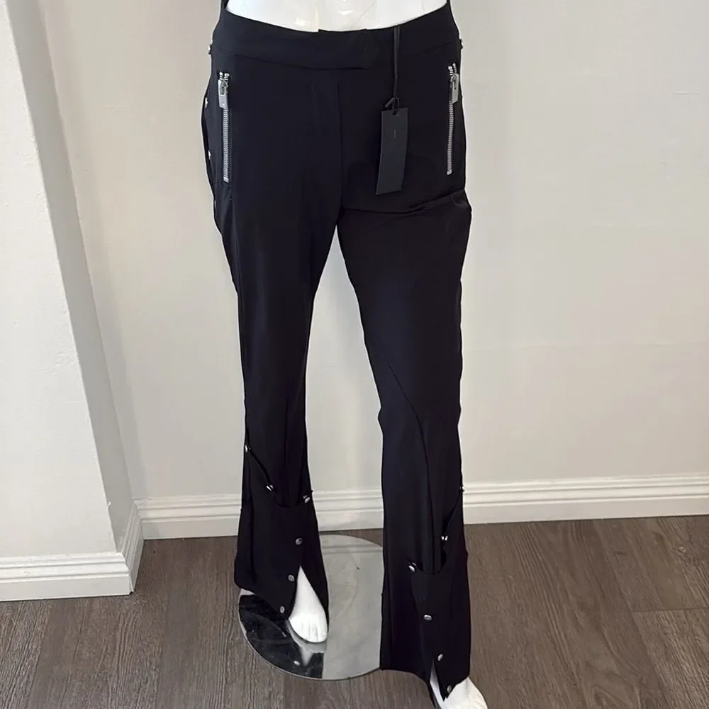 Heliot Emil Moraine Slim Fit Bootcut Trouser Pant Snap Cuff Zipper Details DK 36 - Picture 4 of 14